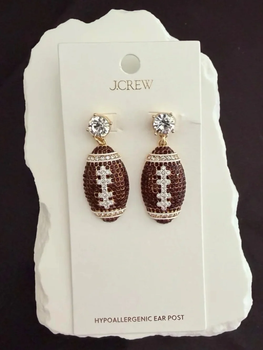J. Crew Factory Football Pave Statement Earrings
